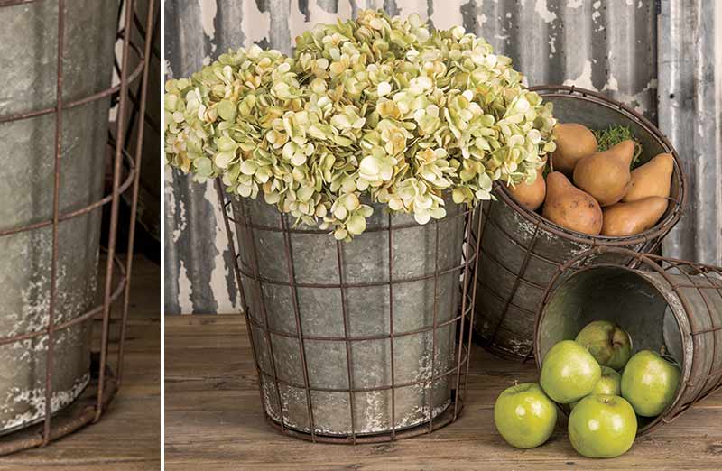 Wire Basket Bucket  Set of 3