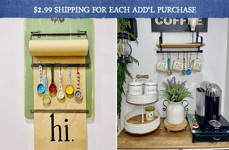 Hand-Painted Kitchen Spoons, Set of 6