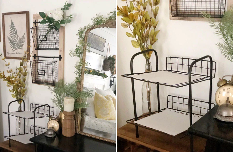 Two Tiered Wire Magazine Rack