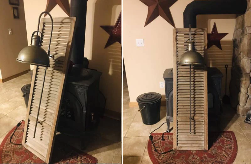 Wood Shutter Wall Lamp