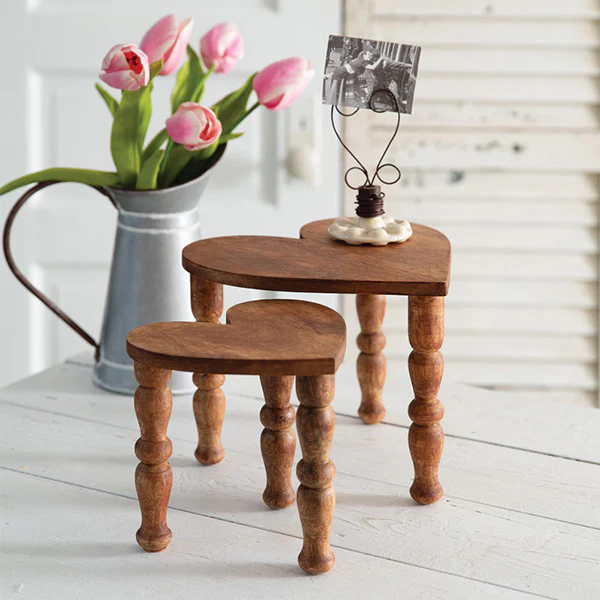 Tabletop Heart Stool Risers, Set of 2