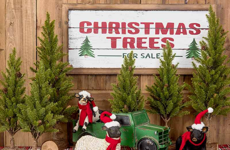 Wood Framed Christmas Trees Sign