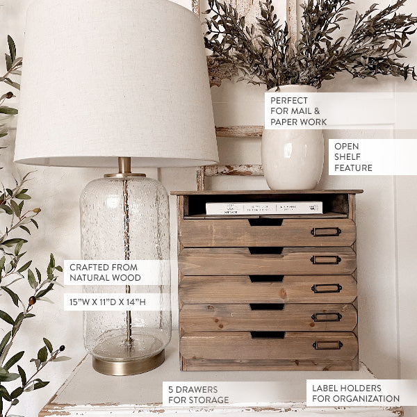 Rustic Wooden Filing Organizer