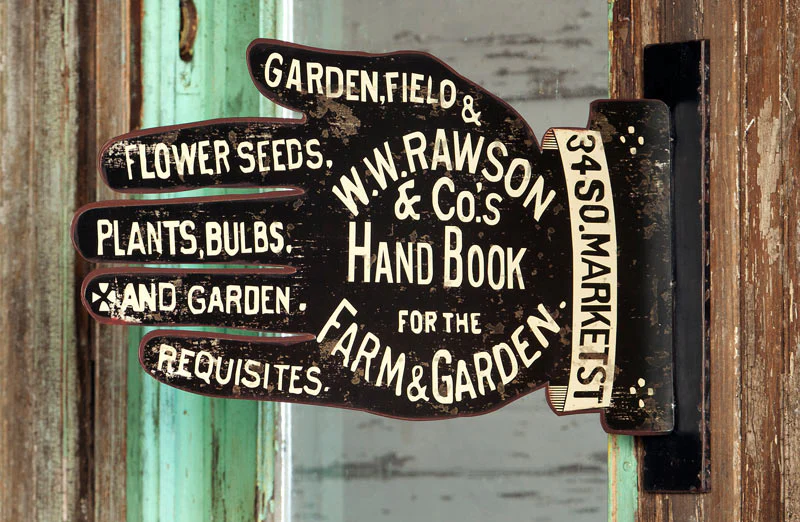 Double Sided Metal Gardening Handbook Sign