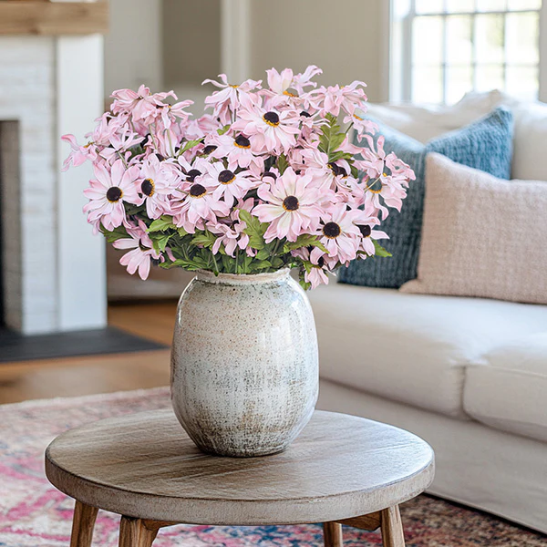 Lifelike Pink Black-Eyed-Susans, Set of 12 Stems