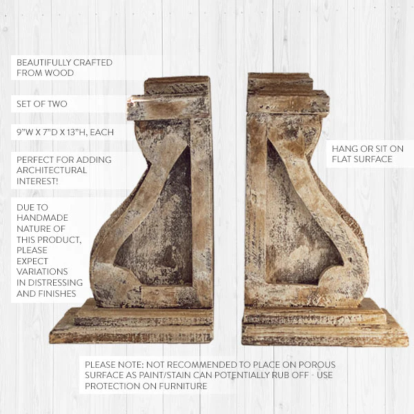 Timeworn Corbel Bookend Set