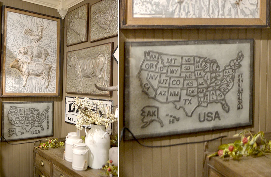 Metal Embossed USA Map