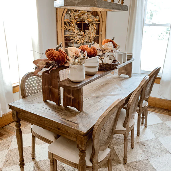 Multiuse Farmhouse Plant Stand Wooden Bench, Set of Two