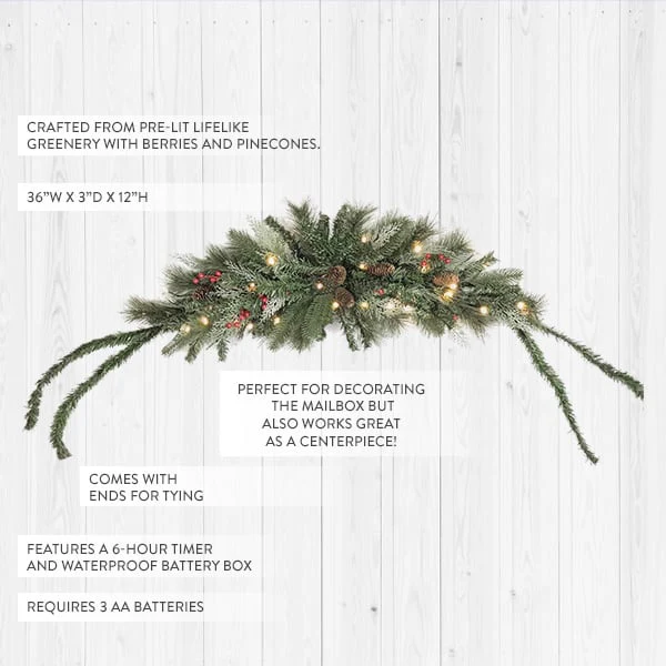 Pre-Lit Outdoor Christmas Swag