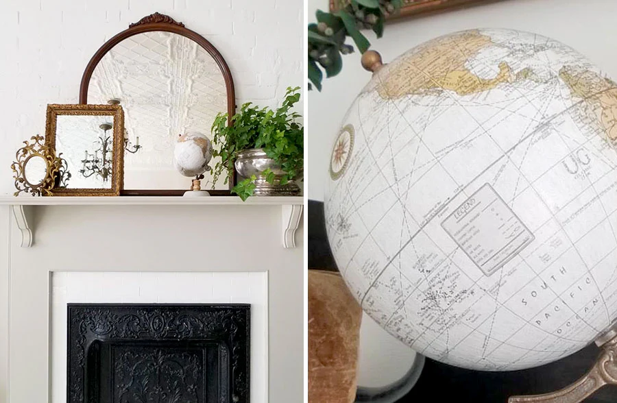Vintage Metal Tabletop Globe