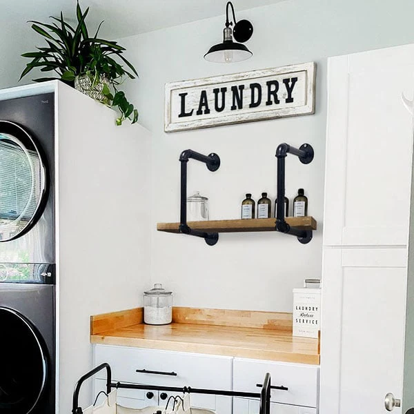 Single Tier Industrial Pipe Wall Shelf