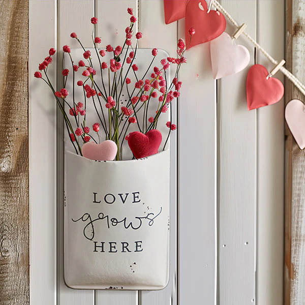 Love Grows Here Wall Pocket