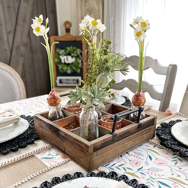 Wooden Caddy With 9 Cubbies