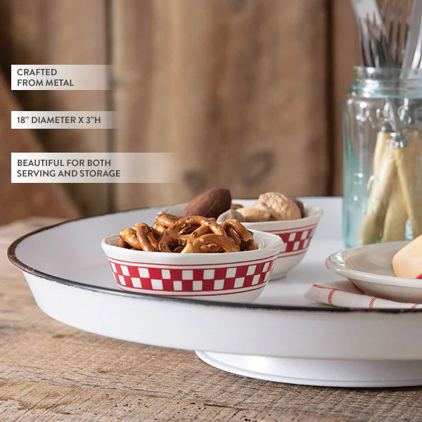 Enamel Inspired Tabletop Lazy Susan