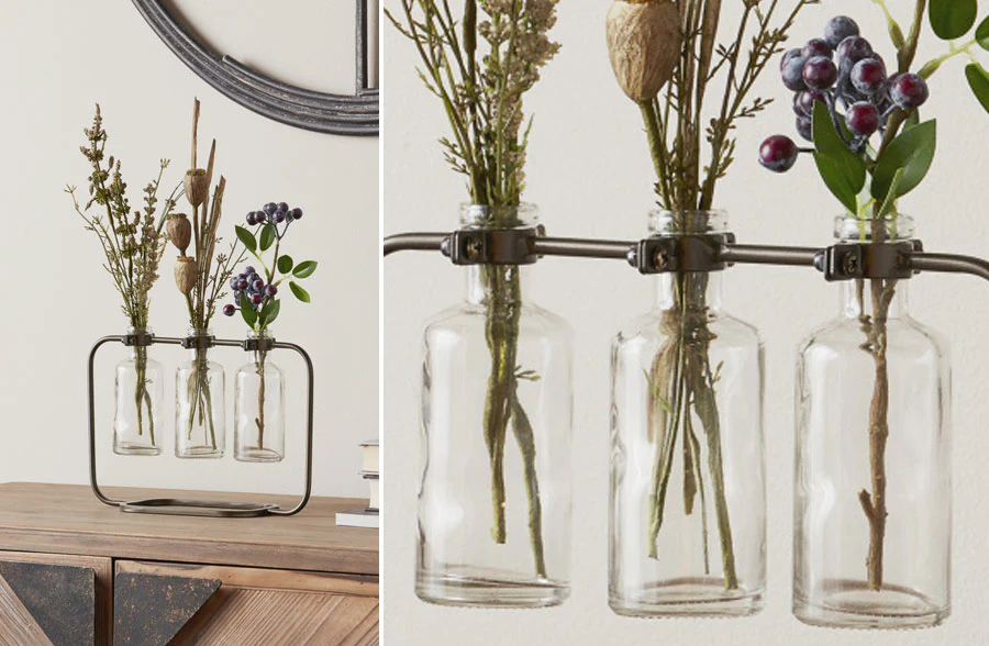 Industrial Farmhouse Hanging Bottle Vases