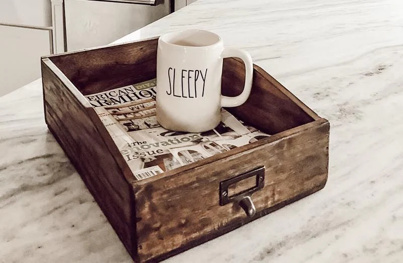 Recycled Wood Organizing Bin