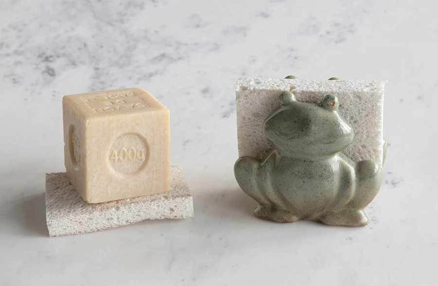 Stoneware Frog Sponge Holder