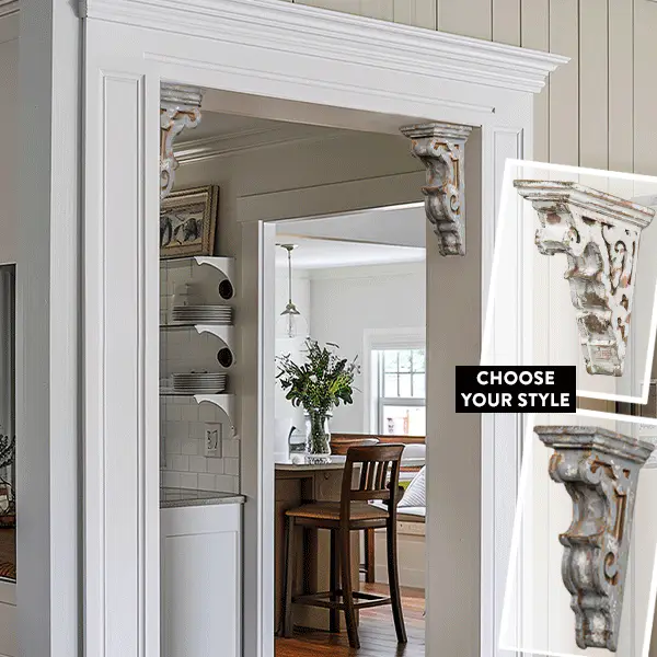 Antique Inspired Distressed Wooden Corbel, Pick Your Style