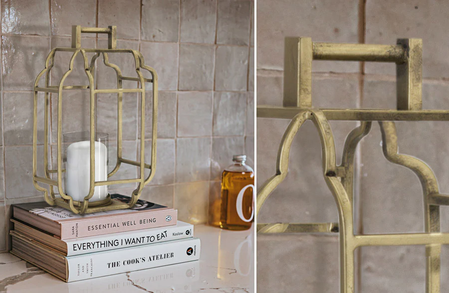 Golden Framed Candle Lantern