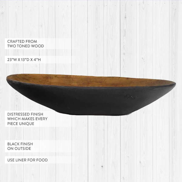 Oversized Black Dough Bowl