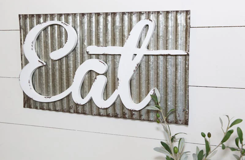 Corrugated Metal Eat Sign