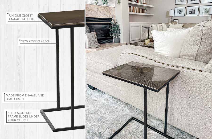 Industrial Sofa Slide Table