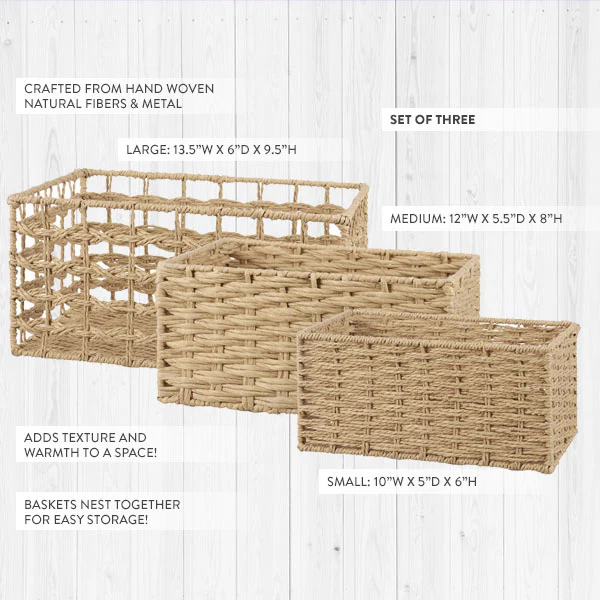 Hold Everything Baskets, Set of 3