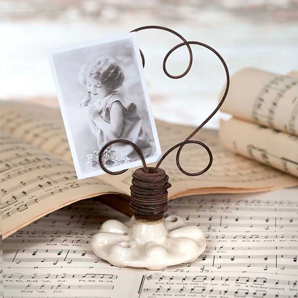 Vintage Drawer Pull Photo Holders, Set of 2