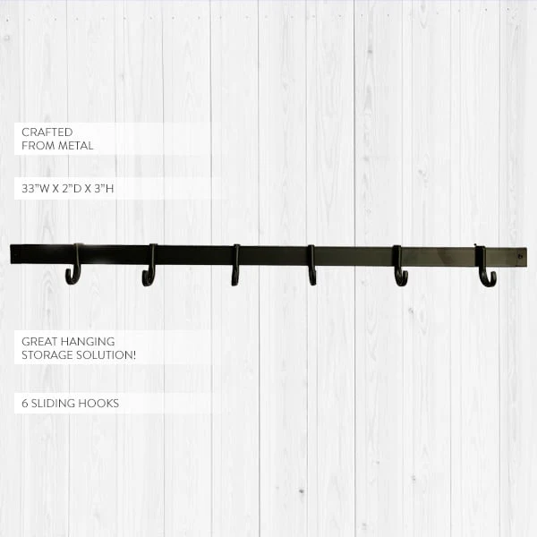 Easy Mount Handcrafted Wall Mounted Pot Rack