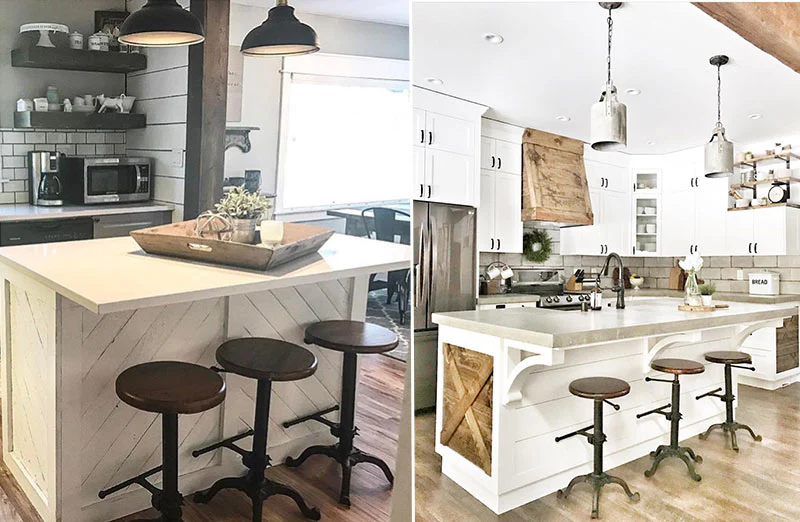 Vintage Bar Stool with Reclaimed Wooden Seat