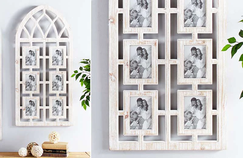 Whitewashed Arched Photo Frame