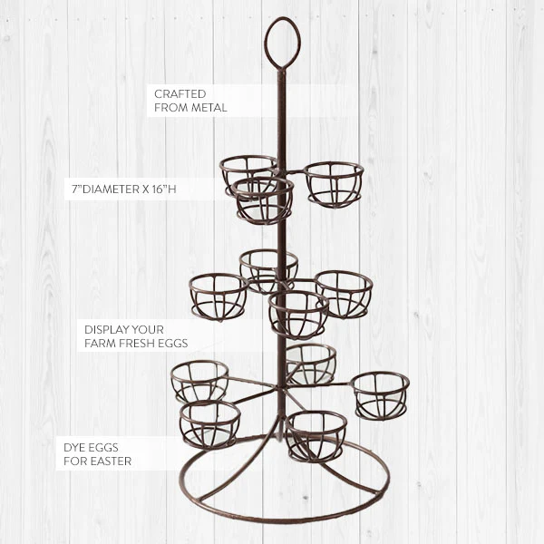 Metal Framed Tree Egg Holder