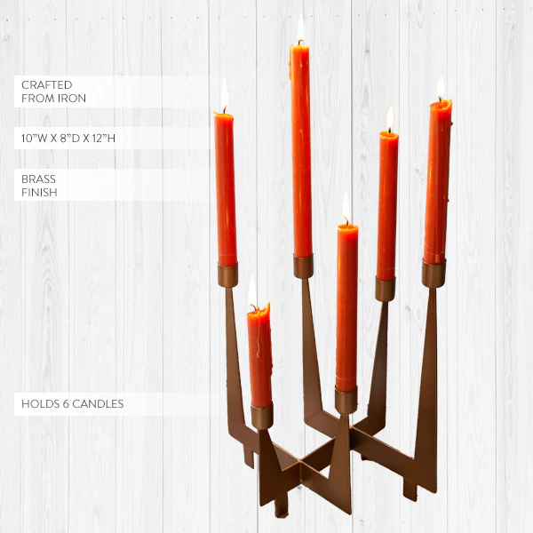 Brass Finish Iron Tapered Candelabra
