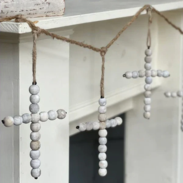 82 Inch Beaded Cross Garland