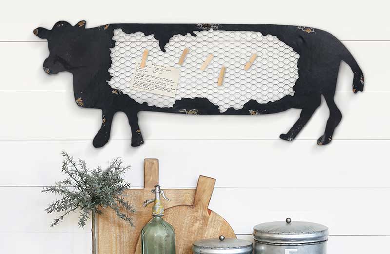 Metal Cow Memo Board