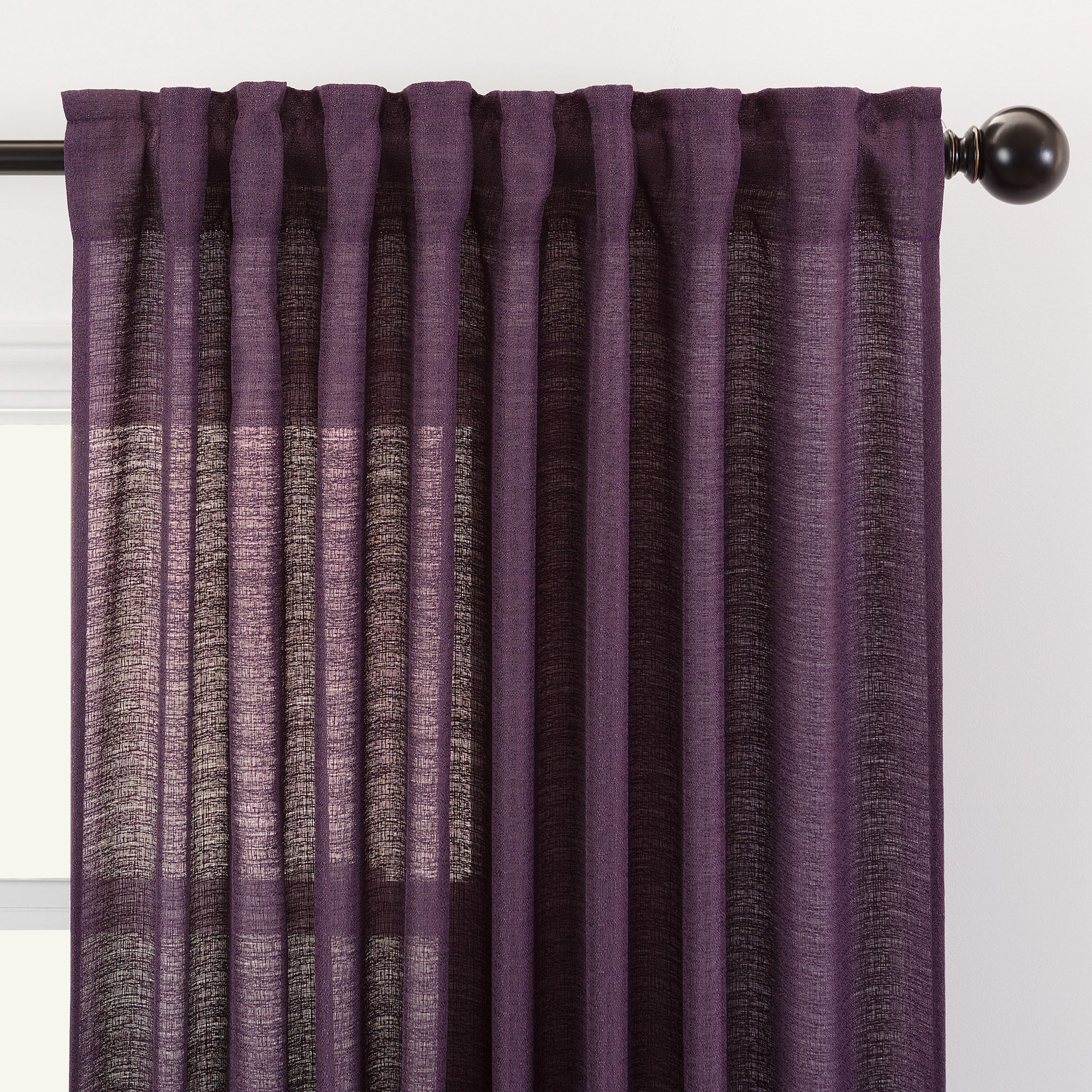 Faux Belgian Flax Solid Curtains