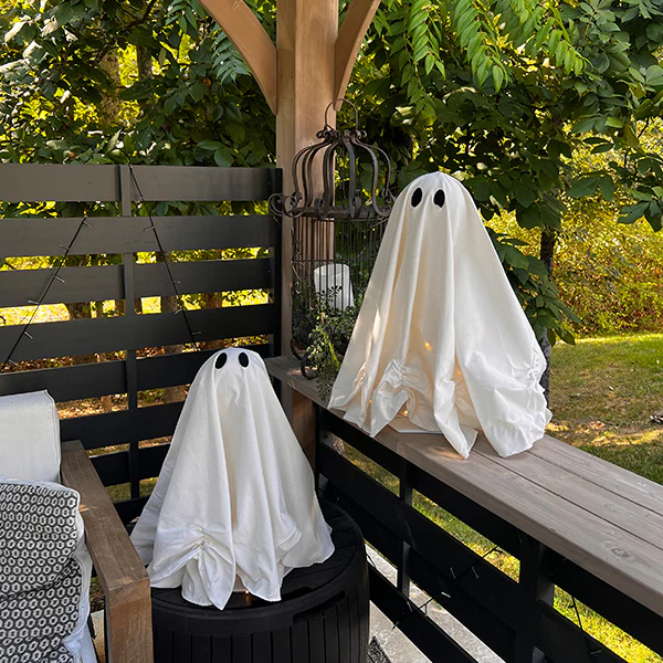 Light Up LED Ghosts with Timer, Set of Two, Choose Your Size