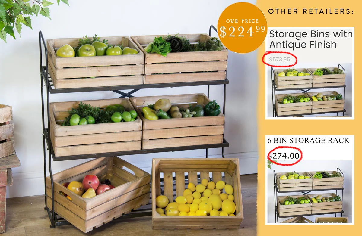 Farmers Market Stand With Removable Storage Crates