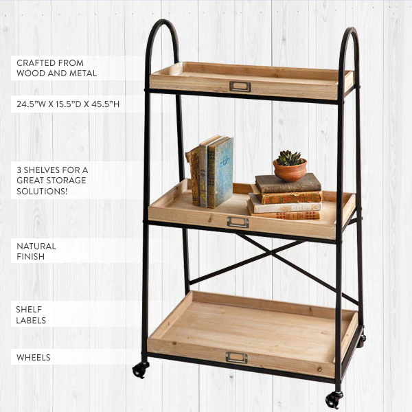 Three-Tier Rolling Shelf