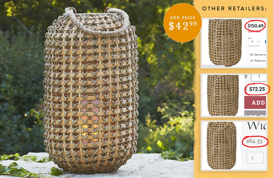 HUGE Wicker Candle Lantern