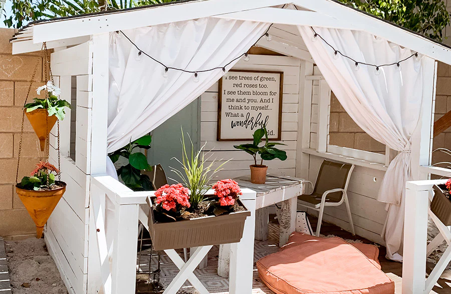 Two-Tier Rusted Finish Hanging Funnel Planter