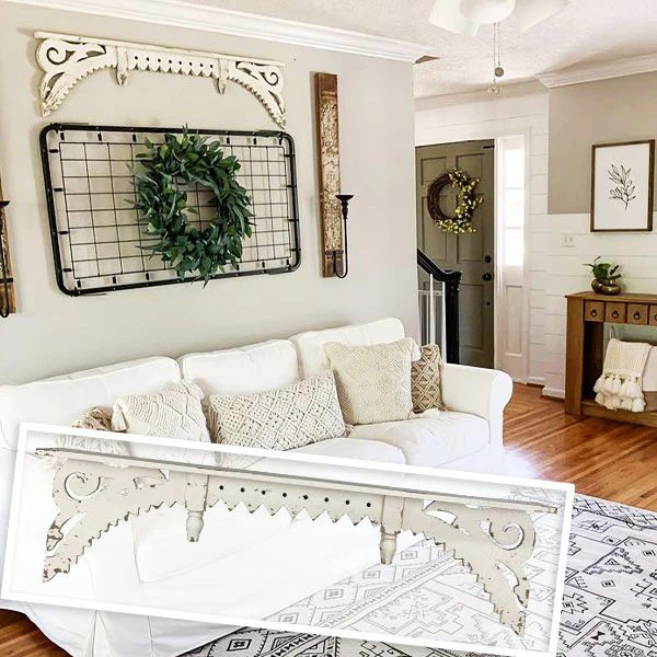 HUGE Distressed White Wood Wall Decor