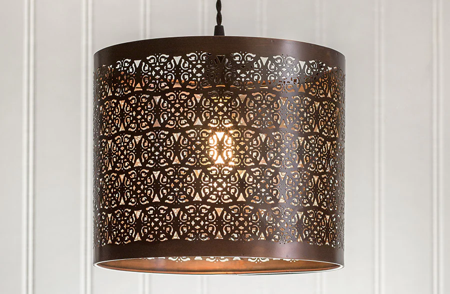 Brass Finish Cutout Pendant Lamp