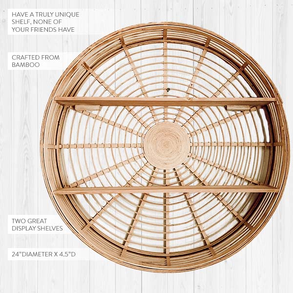 Circular Bamboo Wall Shelf