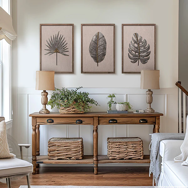 Mixed Metals Botanical Large Framed Wall Art, Set of 3