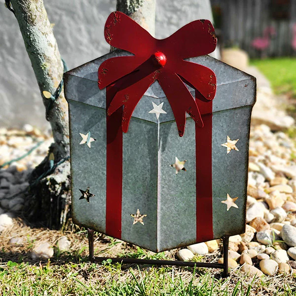 Metal Present Yard Stake