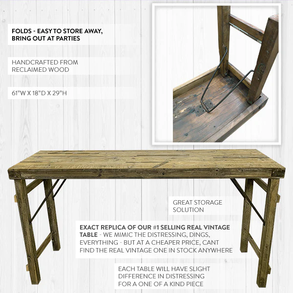Reclaimed Wood Wedding Table