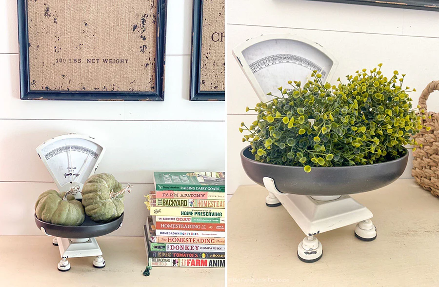 Decorative White Distressed Vintage Scale Calendar