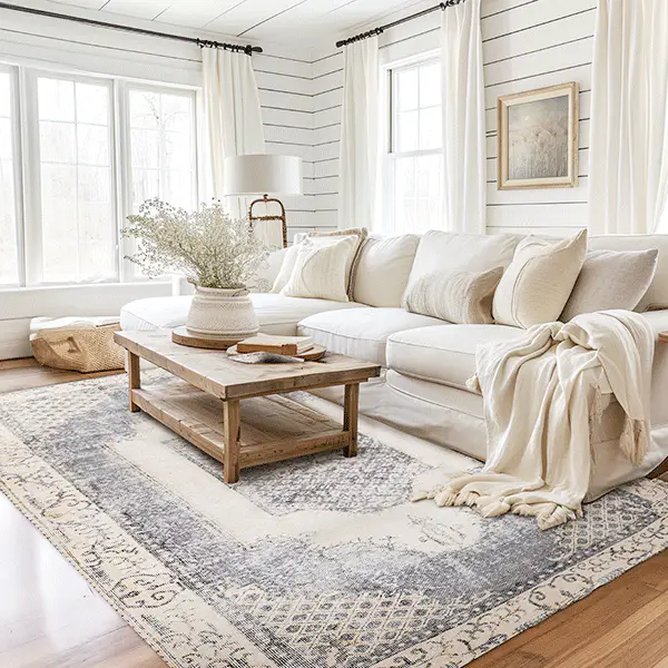 Distressed Farmhouse Area Rug, Choose Your Style