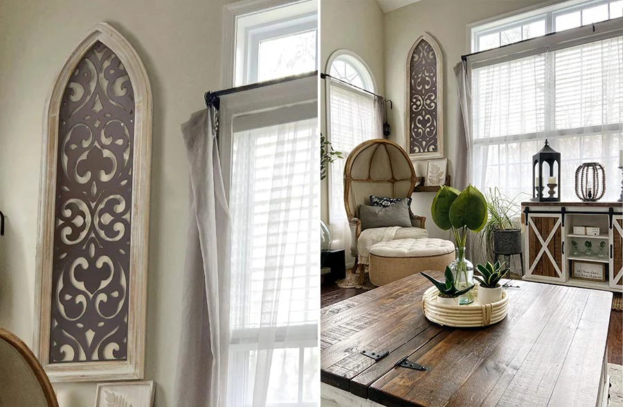 HUGE Ornate Metal and Wood Arch Decor